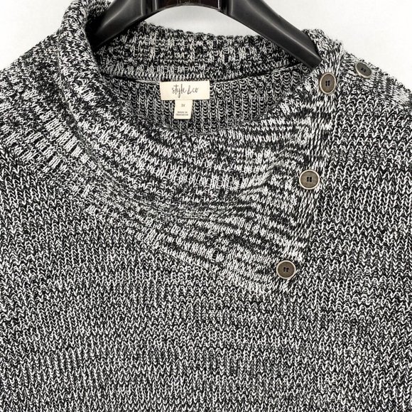 New Style & Co Plus Size Button Trim Knit Sweater - Picture 3 of 6